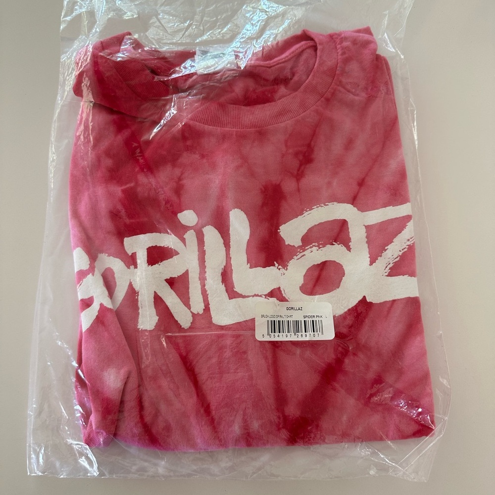 Gorillaz pink tie dye logo t-shirt. NEW & sealed.